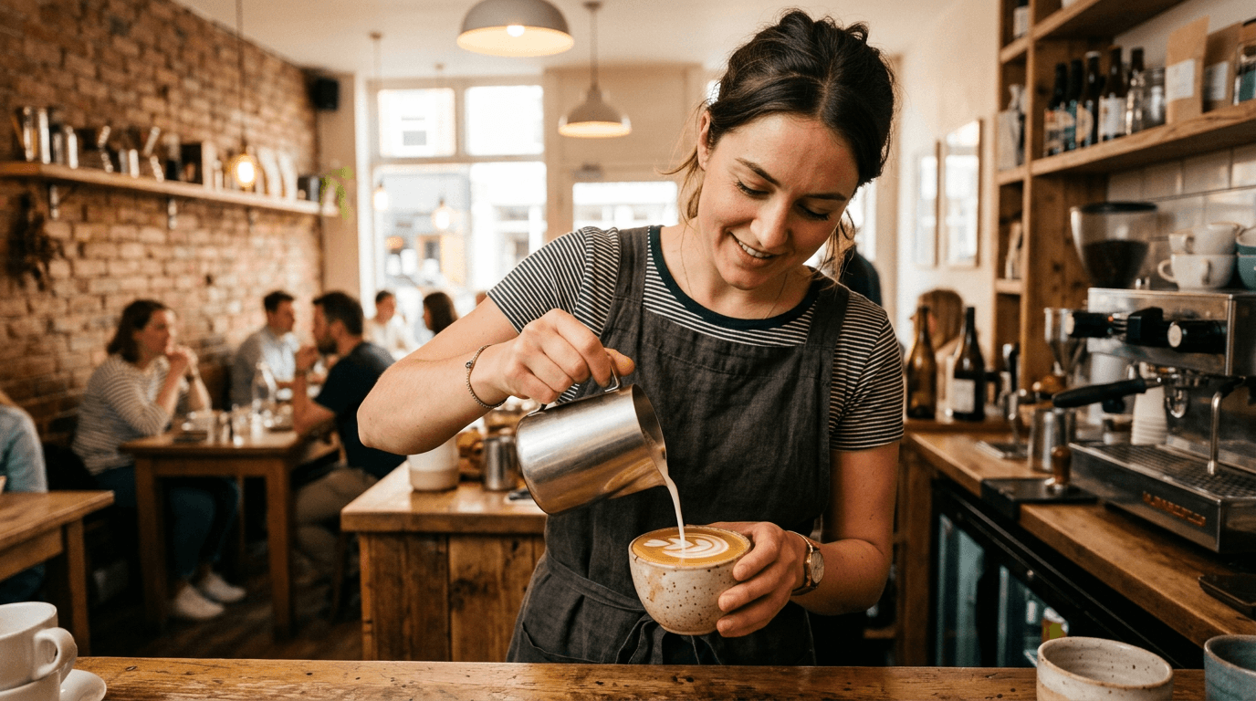 Właściciel kawiarni-baru planujący doświadczenie gościa pod brunch i wieczorne okazje