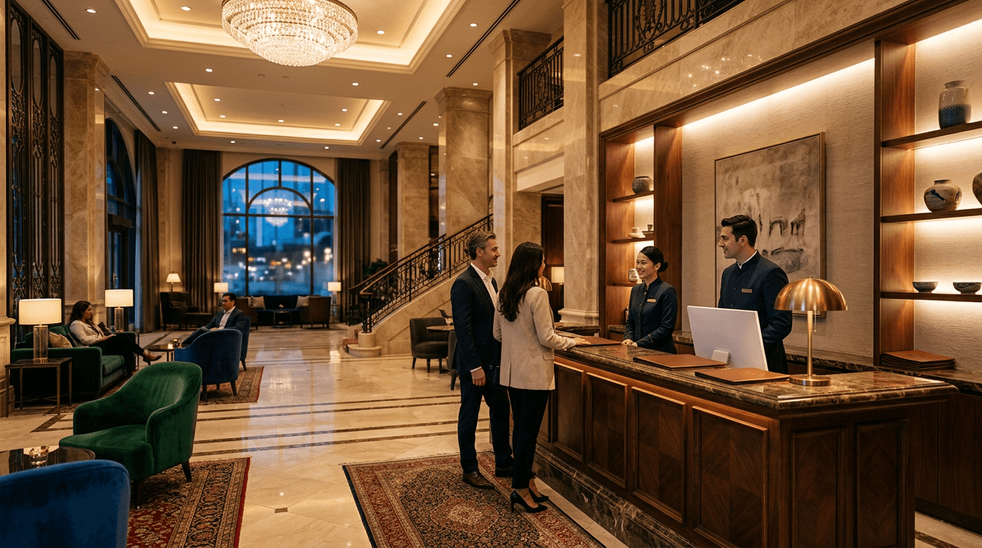 Professional photography representing hotels — real-world service context