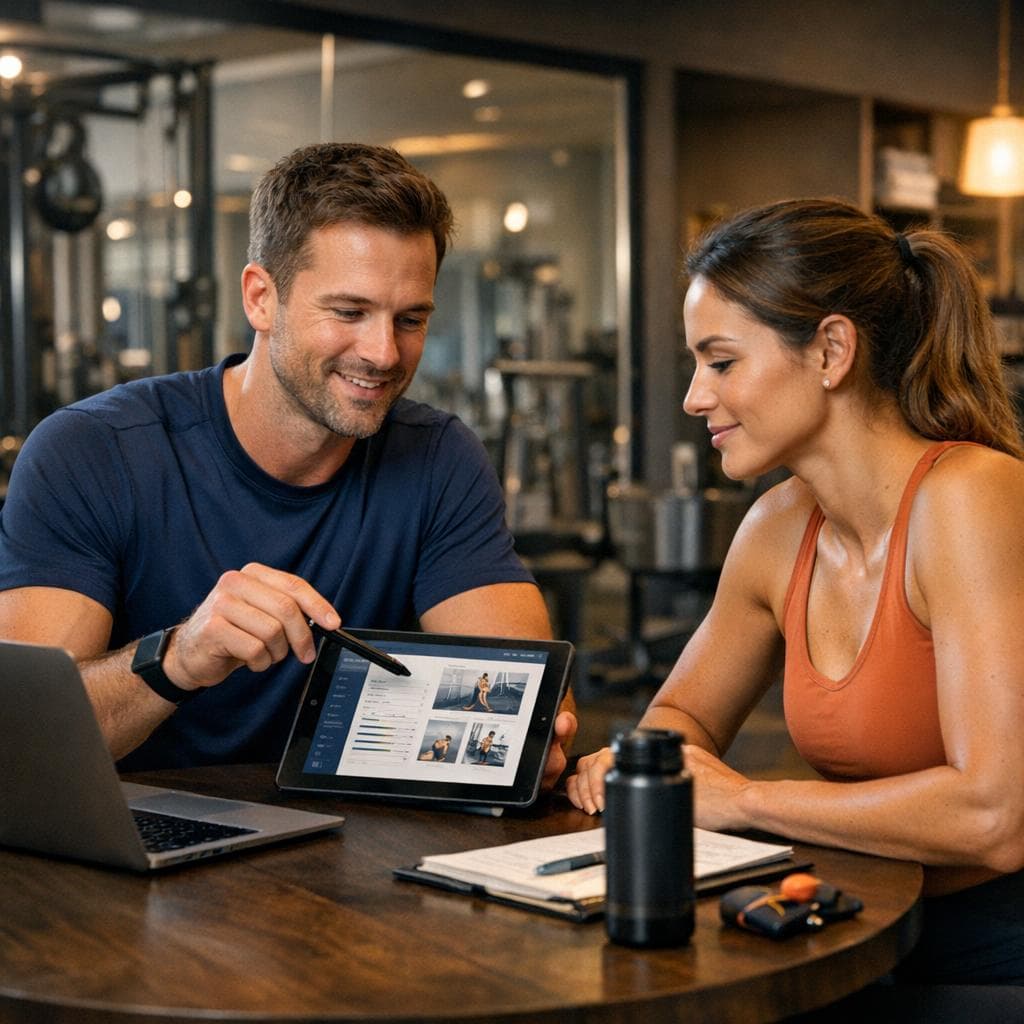 Scena procesu treningowego: ocena startowa, dobór programu i plan punktów progresji