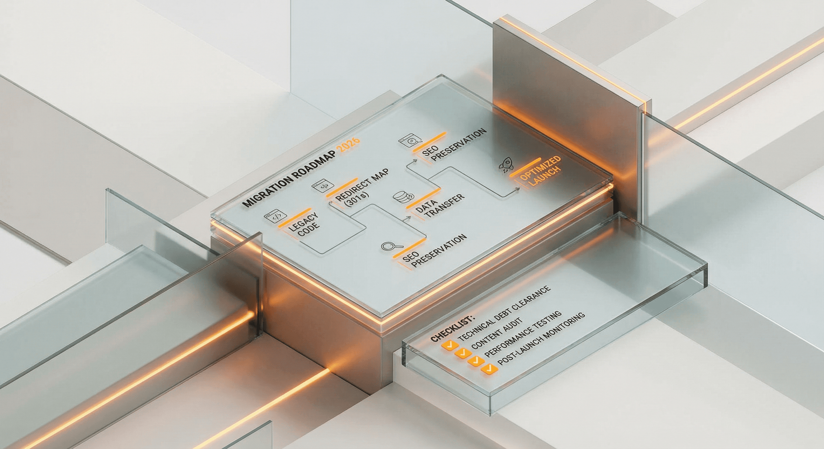 Migration roadmap with redirect map and SEO preservation checklist