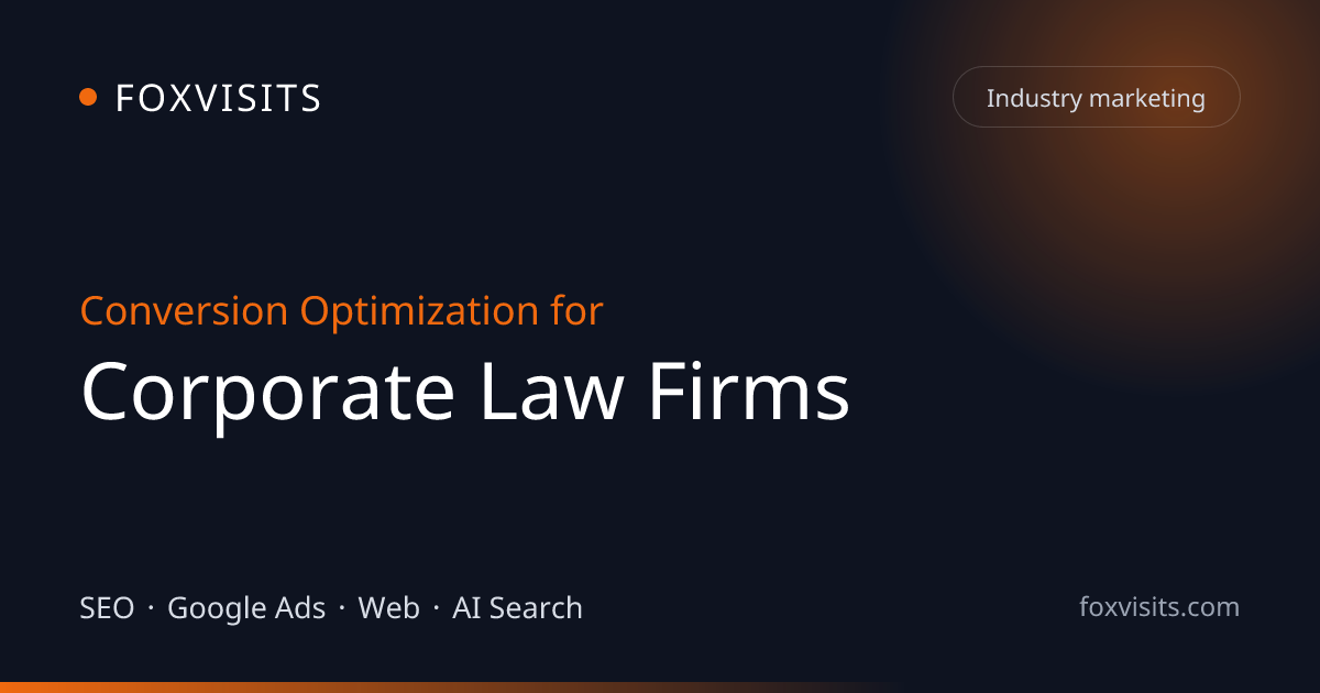 Conversion Optimization for Corporate Law Firms | FOXVISITS